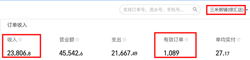三米粥铺徐汇店腊八节营收