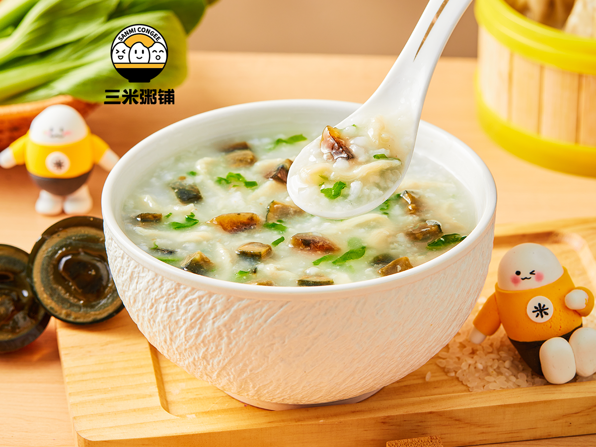 皮蛋鸡肉粥