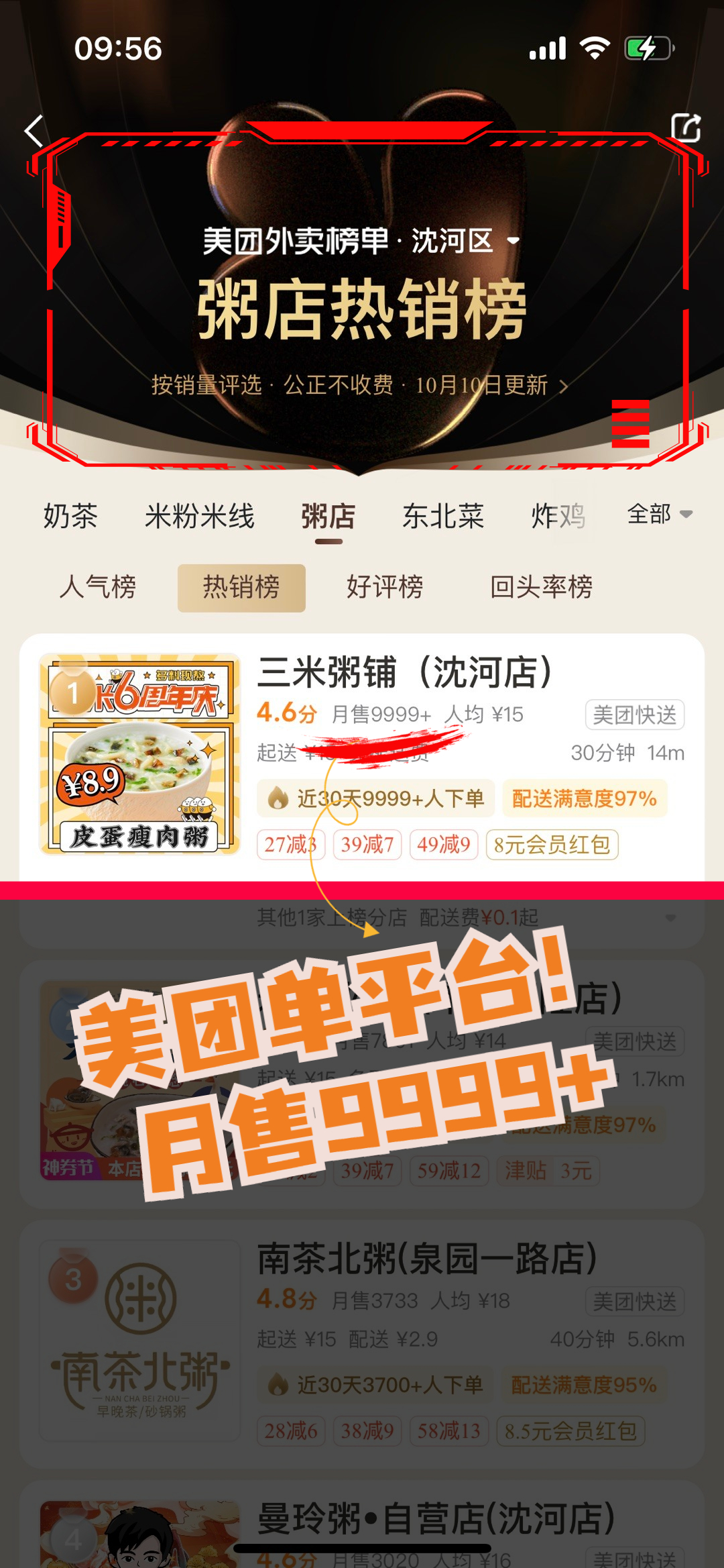 沈阳-沈河店20221012热销榜