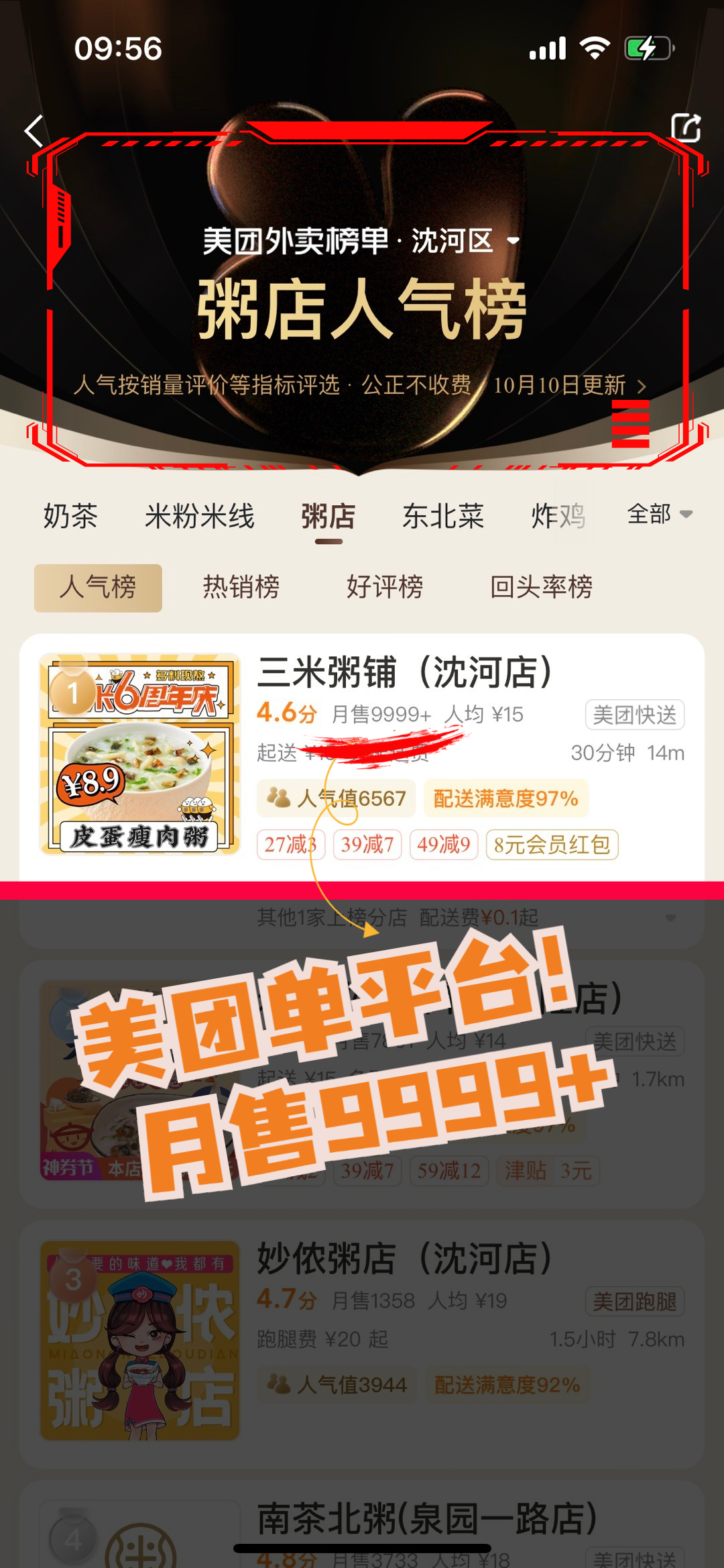 沈阳-沈河店20221012人气榜